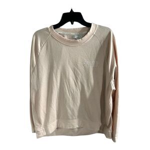 Rae Dunn "BLESSED" Sweatshirt‎ Lightweight Ivory/Pink Size XL GUC